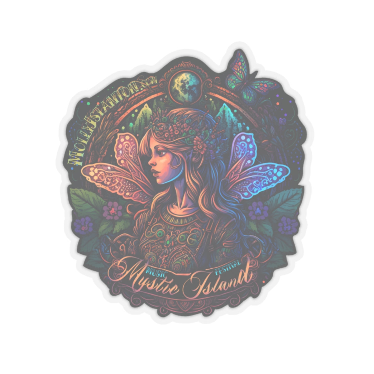 Mystic Island Festival Psychedelic Fairy Sticker